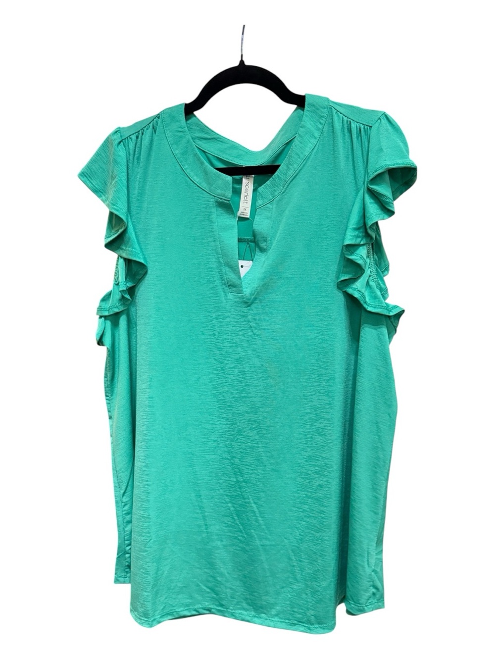 Dear Scarlett Green Flutter Sleeve Blouse Size 2X NWT